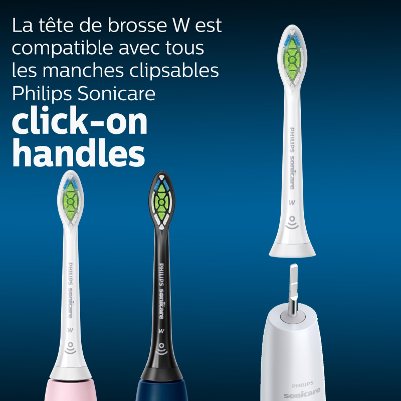 Philips Sonicare - Têtes de brosses à dents électriques soniques W2 Optimal White pour des dents plus blanches, en Blanc, Lot de