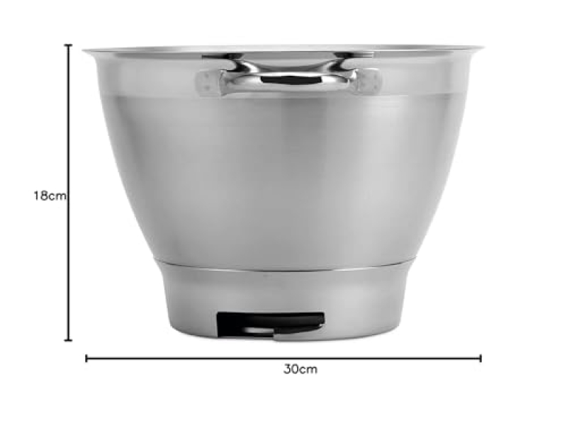Kenwood KAT521SS Bol à mélanger, Bol en acier inoxydable de 4, 6 litres ELITE CHEF SS BOWL, Accessoires pour robot de cuisine, A