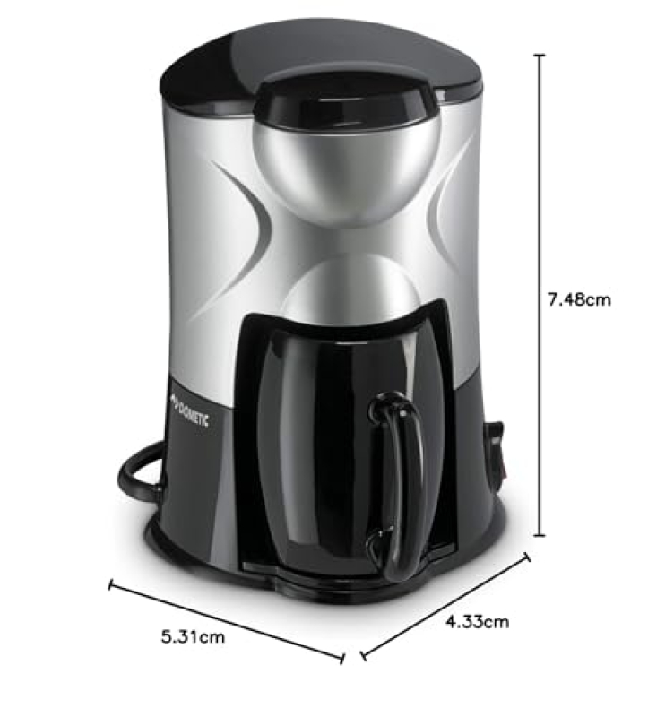 Dometic Perfect Coffee MC01 Cafetiere 1 Tasse, 150 ML 12 V, Noir/Gris
