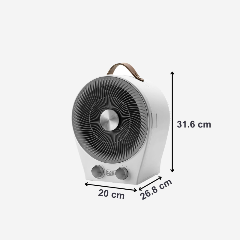 BLACK+DECKER BXFSH2000E : Chauffage et ventilateur 2 en 1, multifonction, 2 intensités de chaleur, 2 vitesses de ventilation, th