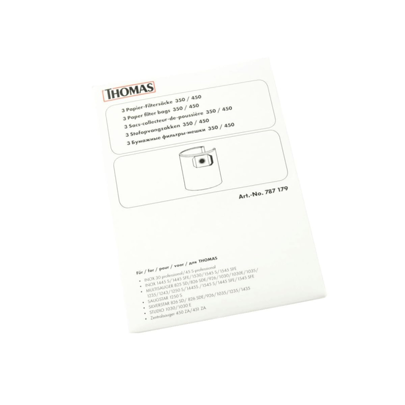 Thomas Lot de 3 sacs filtrants papier 450 sacs d'aspirateur