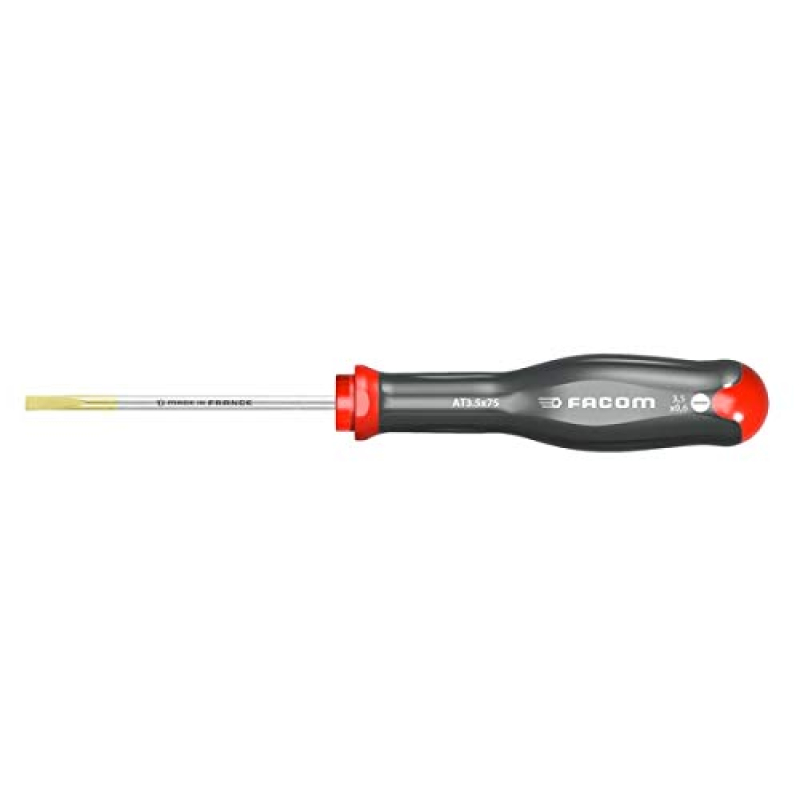 Facom at 2.5 X 75 mm Tournevis Protwist pour vis à fente - lame fraisée, Noir