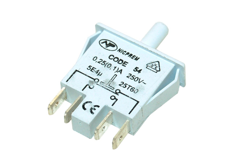 Beko 4220130185 Interrupteur pour réfrigérateur congélateur 4 contacts N° + Nc. Pièce d'origine