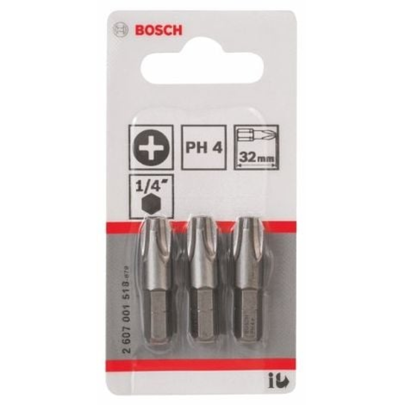 BOSCH 2607001518 EMBOUT DE VISSAGE QUALITÉ EXTRA-DURE PH 4 32 MM 3 PIÈCES