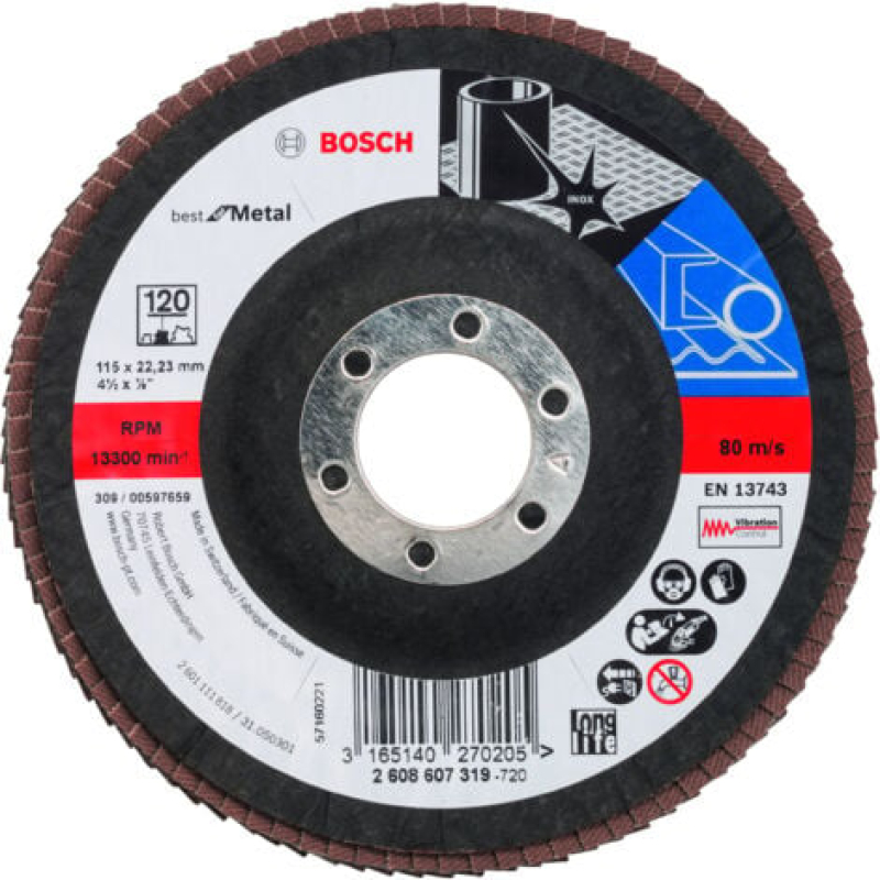 Tampon de polissage X571 Idéal pour le métal Ø 115 mm  BOSCH 2608607319