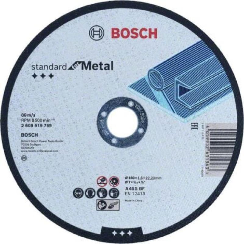 Bosch Standard for Metal pour disque à tronçonner droit, 180 mm, 22,23 mm - 2608619769