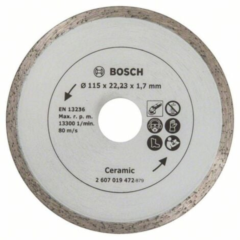 Disque à tronçonner diamanté Bosch pour le carrelage, diamètre : 115 mm - 2607019472