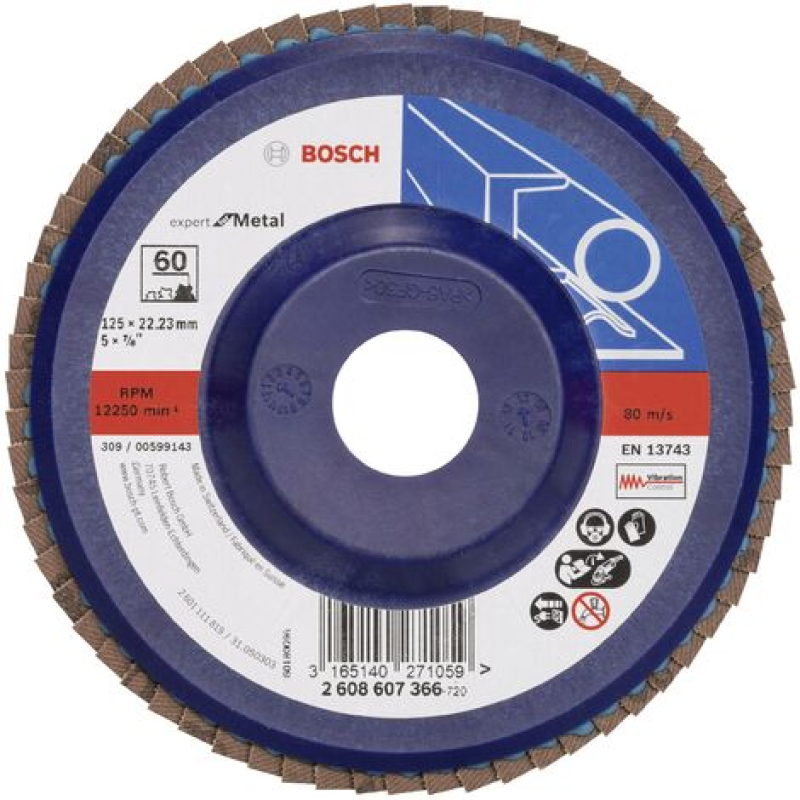 Bosch Accessories 2608607366 X551 Disque segmenté Diamètre 125 mm Ø de perçage 22.33 mm acier 1 pc(s) X985782
