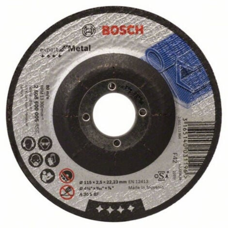 Bosch 2608600005 Disque à Tronçonner à moyeu déporté expert for metal A 30 S BF 115 mm 2,5 mm