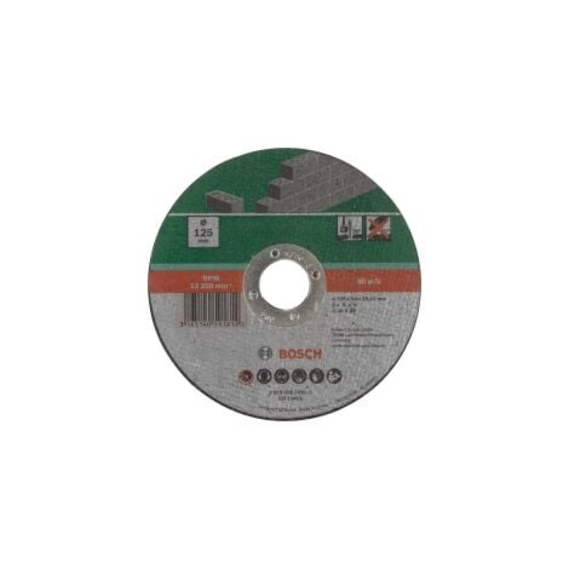 BOSCH 2609256329 DISQUE À TRONÇONNER À MOYEU PLAT POUR MATÉRIAUX DIAMÈTRE 125 MM DIAMÈTRE D'ALÉSAGE 22/23 EPAISSEUR 3 MM