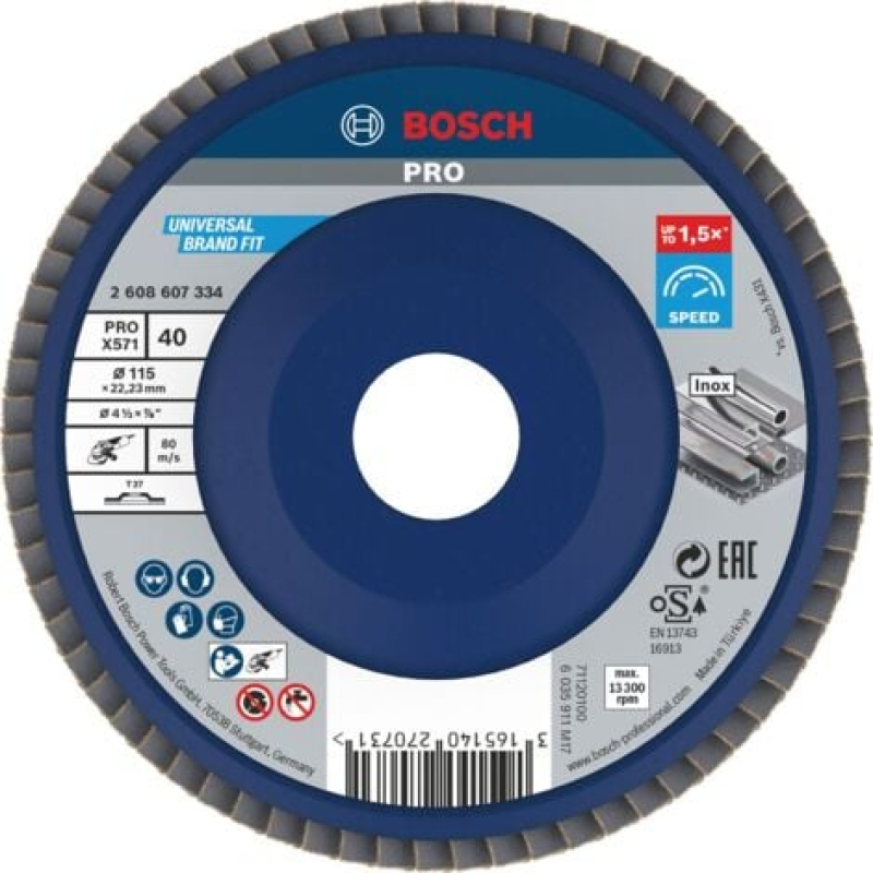 Bosch PRO X571 Disque à lamelles 115 mm G40 - 2608607334