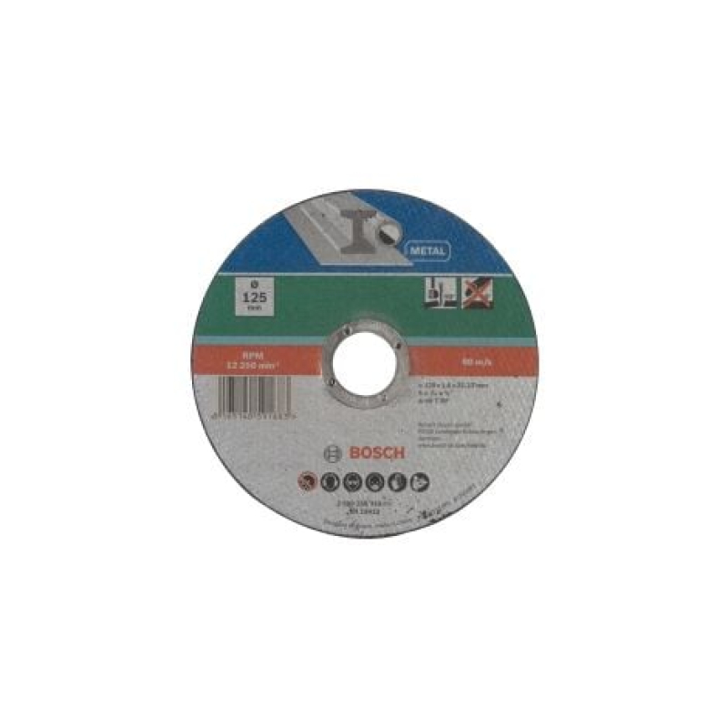 BOSCH 2609256316 DISQUE À TRONÇONNER À MOYEU DÉPORTÉ POUR MÉTAUX DIAMÈTRE 125 MM DIAMÈTRE D'ALÉSAGE 22/23 EPAISSEUR 1,6 MM