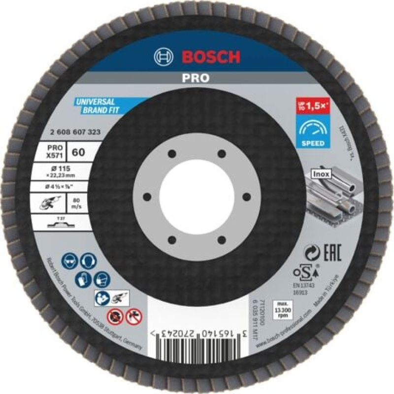 Bosch PRO X571 Disque à lamelles 115 mm G60 - 2608607323