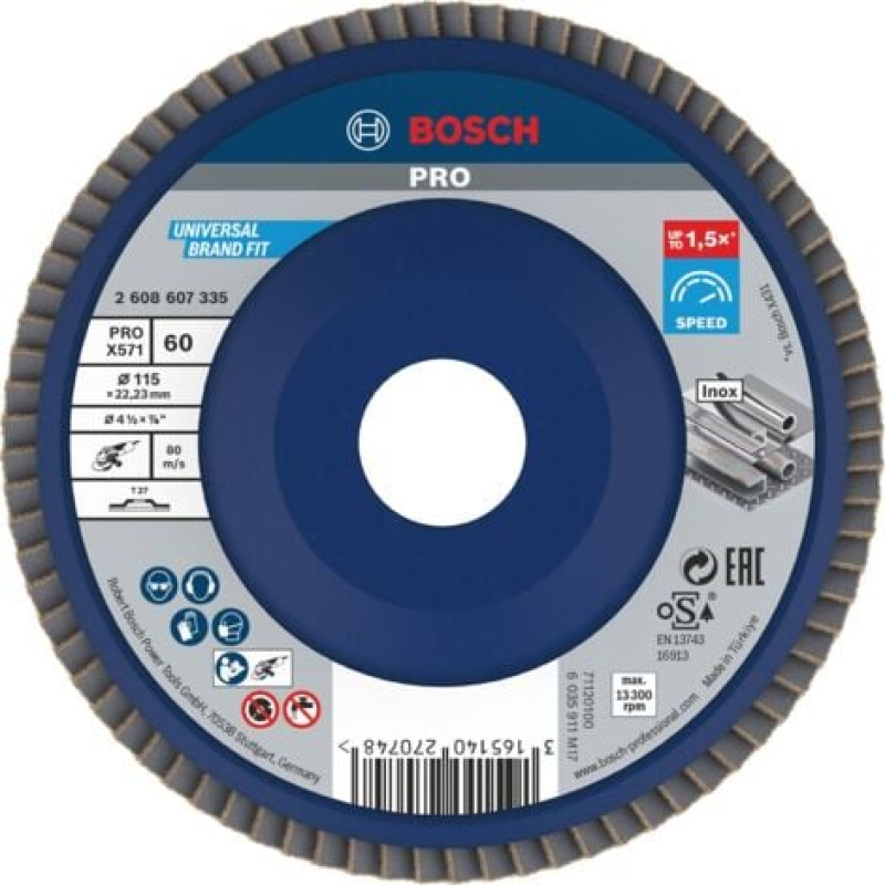 Bosch PRO X571 Disque à lamelles 115 mm G60 - 2608607335