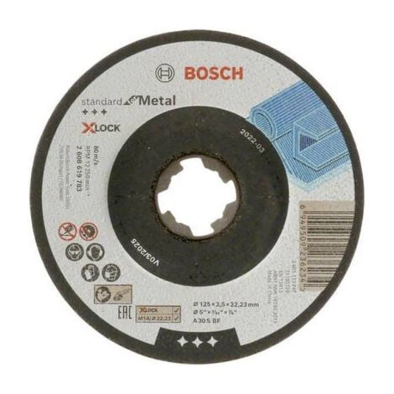BOSCH ACCESSORIES STANDARD FOR METAL 2608619783 DISQUE À TRONÇONNER À MOYEU DÉPORTÉ 125 MM 1 PC(S) MÉTAL