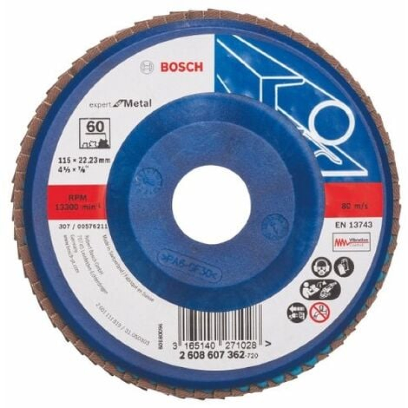 BOSCH 2608607362 PLATEAU À LAMELLES Ø 115 MM GRAIN 60