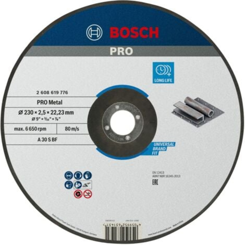 BOSCH ACCESSORIES STANDARD FOR METAL 2608619776 DISQUE À TRONÇONNER À MOYEU DÉPORTÉ 230 MM 1 PC(S) MÉTAL