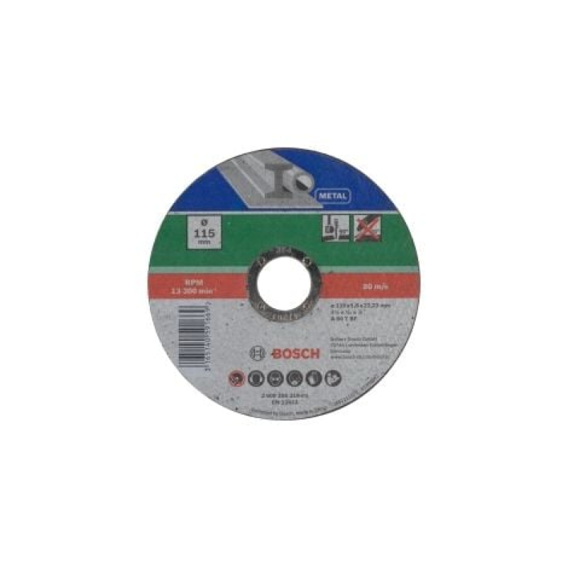 BOSCH 2609256314 DISQUE À TRONÇONNER À MOYEU DÉPORTÉ POUR MÉTAUX DIAMÈTRE 115 MM DIAMÈTRE D'ALÉSAGE 22/23 EPAISSEUR 1,6 MM
