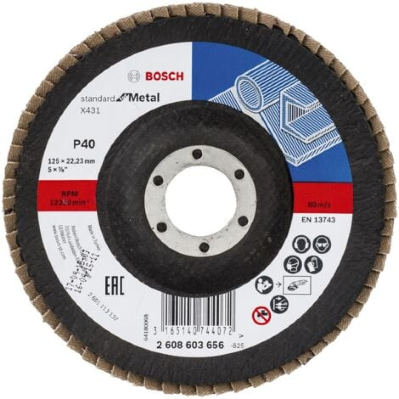 Bosch Disque à lamelles X431 Standard for Metal à angle droit 125 mm 22,23 mm 40 - 2608603656