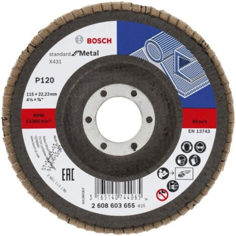 Bosch Disque à lamelles X431 Standard for Metal à angle droit 115 mm 22,23 mm 120 - 2608603655