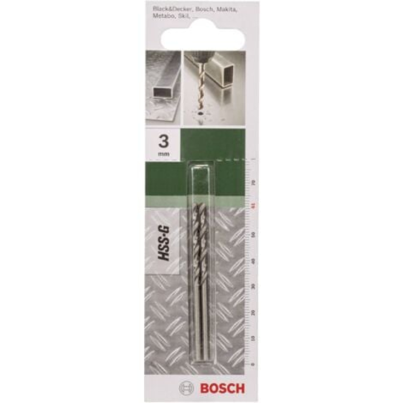 Foret à métaux rectifié HSS-G, DIN 338 3,0 x 33 x 61 mm Bosch 2609255038 V730161