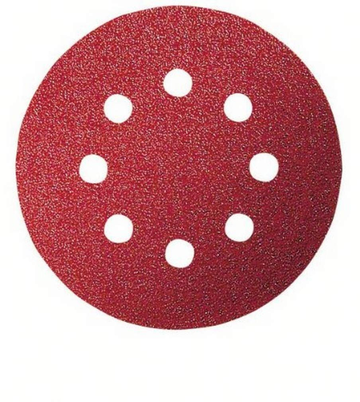 BOSCH 2609256A27 FEUILLES ABRASIVES POUR PONCEUSES EXCENTRIQUES DIAMÈTRE 125 MM 8 TROUS GRAIN 240 LOT DE 5 FEUILLES