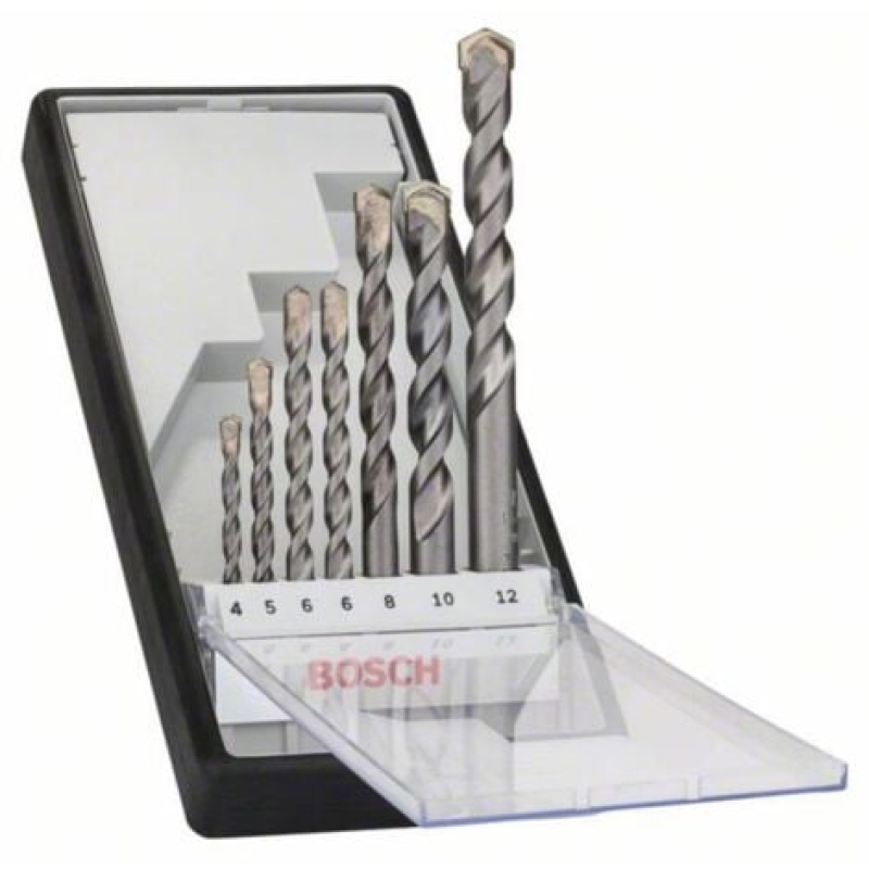 Jeu de forets pour béton 7 pièces tige cylindrique Bosch Outillages 2607010545 1 set