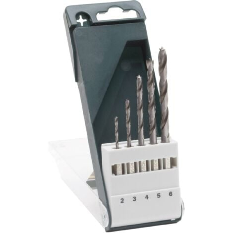 Bosch Outillages 2609255326 Jeu de forets pour le bois 5 pièces 2 mm, 3 mm, 4 mm, 5 mm, 6 mm 1/4 (6,3 mm) 1 set