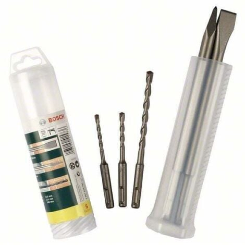 Jeu de burins et de forets SDS-plus Bosch, 5 pièces - 2607019455