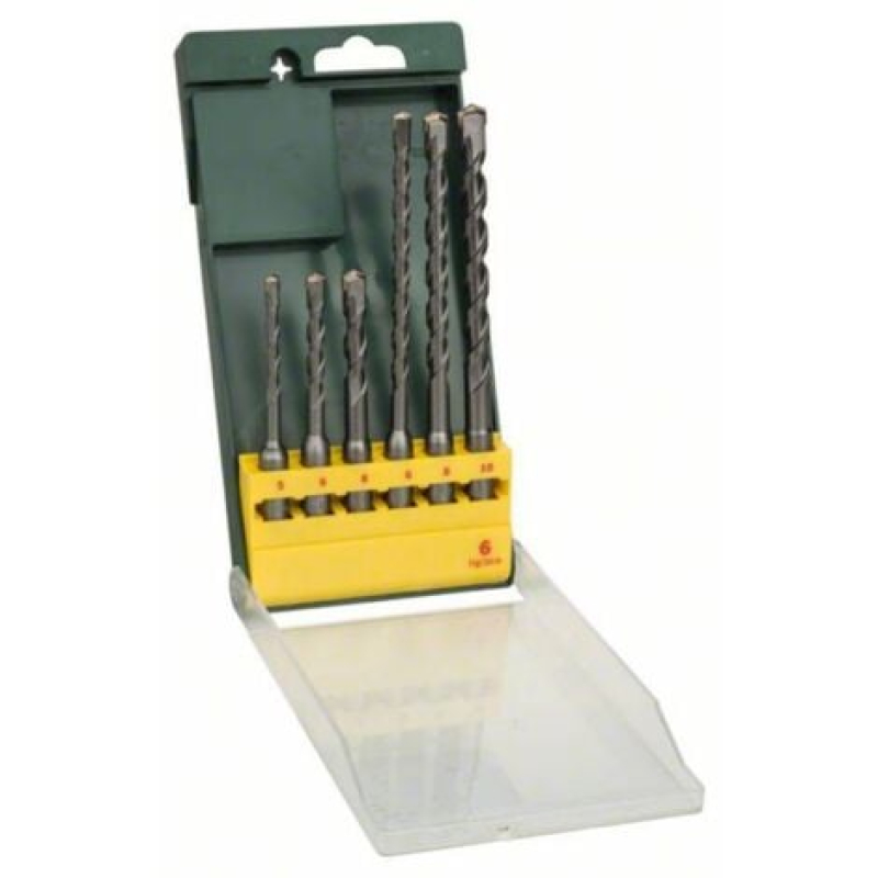 Bosch Outillages Promoline 2607019447 carbure de tungstène Jeu de forets pour marteau-perforateur 6 pièces 5 mm, 6 mm,