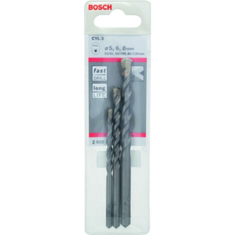 Mèches à béton CYL-3 : Ensemble de 3 pièces  BOSCH 2608597709