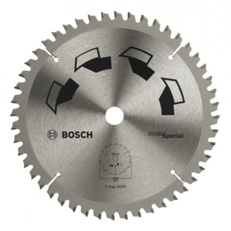 Lame de scie circulaire SPECIAL D 184 mm Diamètre 16 mm Z 48  BOSCH 2609256890