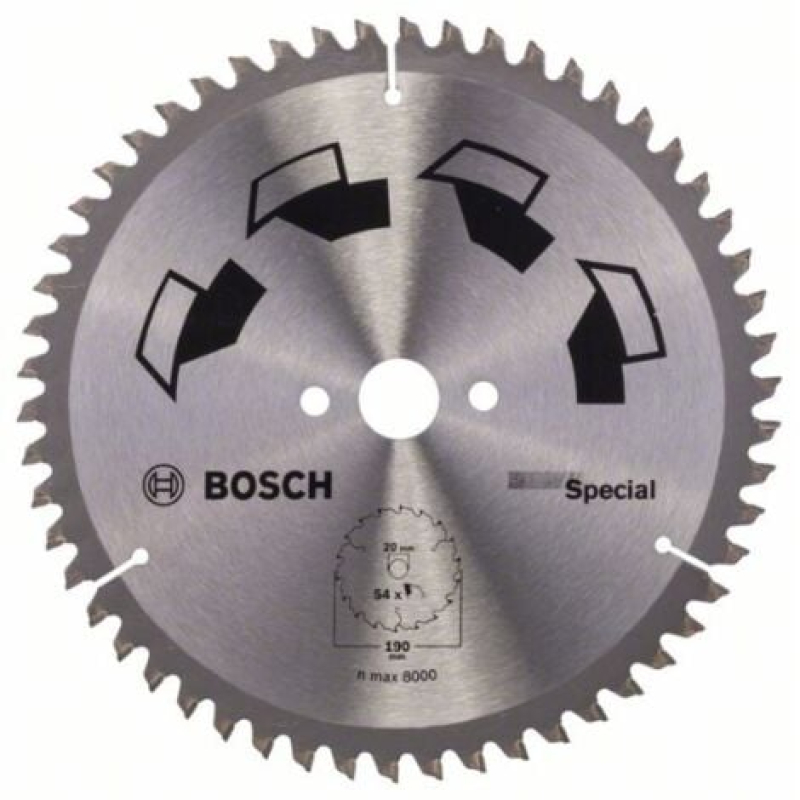 Lame de scie circulaire SPECIAL D 190 mm diamètre 20 mm Z 54  BOSCH 2609256891