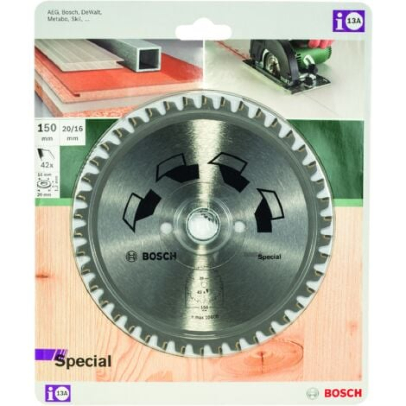 Lame de scie circulaire SPECIAL D 150 mm Diamètre 20 mm Z 42  BOSCH 2609256886