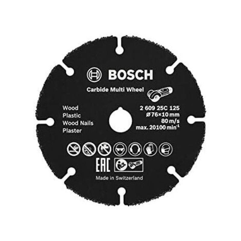 Bosch Professional 260925C125 Disque De Découpe Carbure Multi Roue Pour Bois Avec Clous, Plastique, Paroi sèche, Tuyaux en cuivr