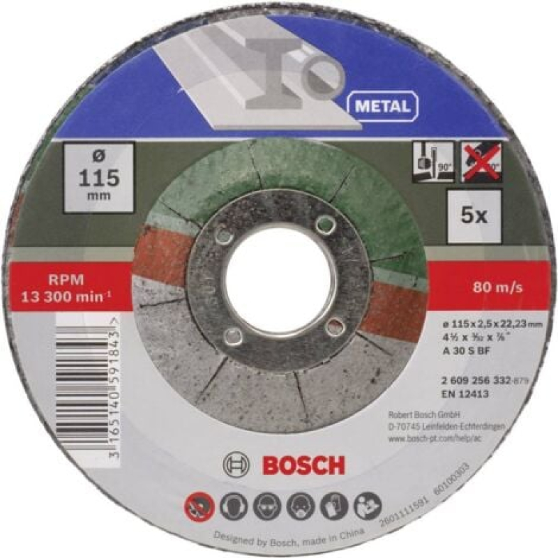 Set de disques à tronçonner à moyeu déporté pour le métal, 5 pcs Bosch 2609256332