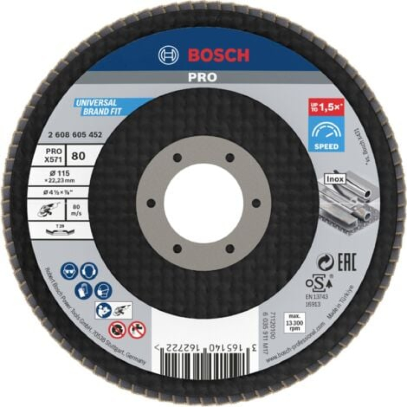 Bosch Outillages 2608605452 X571 Disque segmenté Diamètre 115 mm Ø de perçage 22.33 mm acier 1 pc(s) X985502