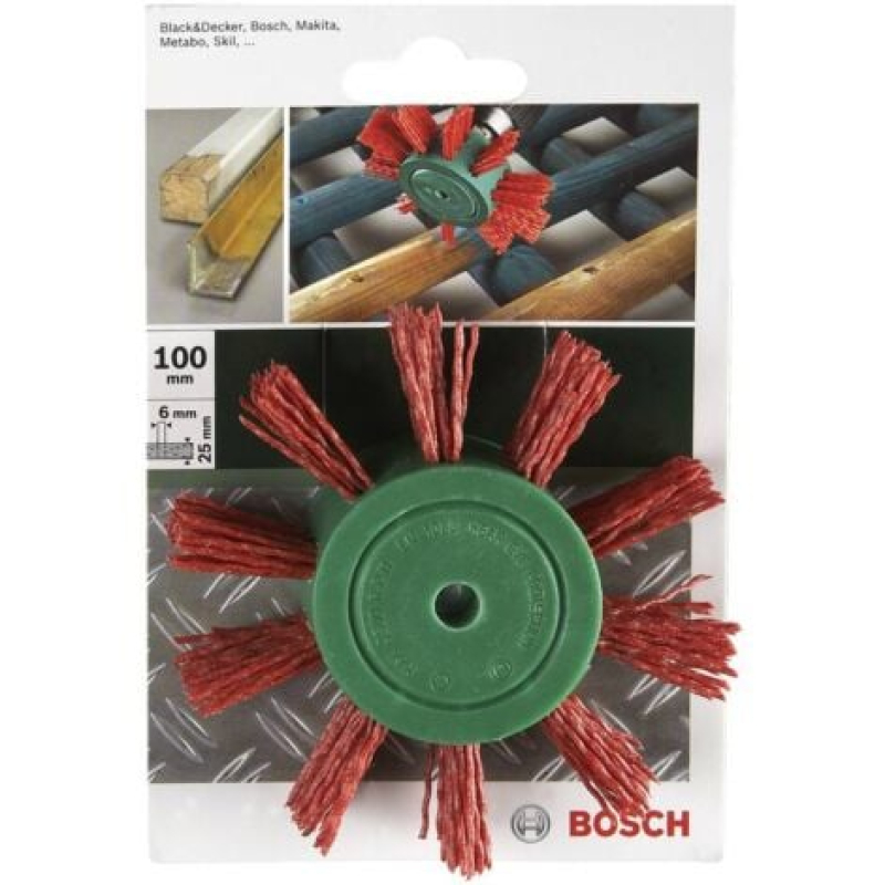 Brosse pinceau pour perceuses - fils nylon au corindon K80, 100 mm Bosch 2609256543