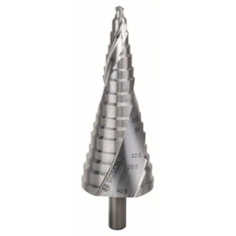 Bosch Outillages 2608587427 HSS Foret étagé 6 - 38.5 mm, 6 - 40.5 mm, M10 - M40 Longueur totale 125.5 mm tige à 3 surf