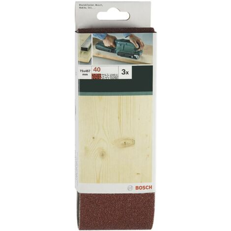 Bande de ponçage Bosch Outillages 2609256218 Grain 80 (L x l) 533 mm x 75 mm 3 pc(s) V783231
