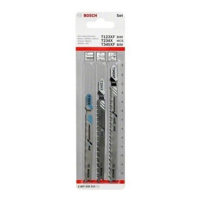 Carte de 3 Lames BOSCH 2 X T101BIF + 1 X T101AOF Spécial Coupe Parquet - 2608636429