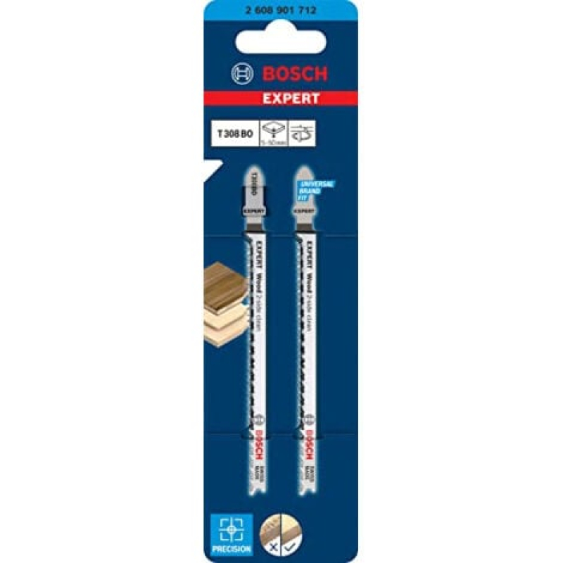 Bosch Outillages 2608901712 EXPERT « WOOD 2-SIDE CLEAN » T308 BO FEUILLES 2 pc(s)