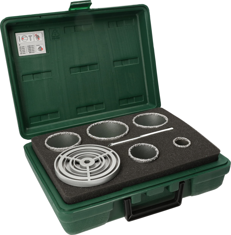 Bosch Outillages 2609255629 Assortiments de scies-trépan à concrétion carbure Embase et forêt de centrage compris Diamètres 33/5