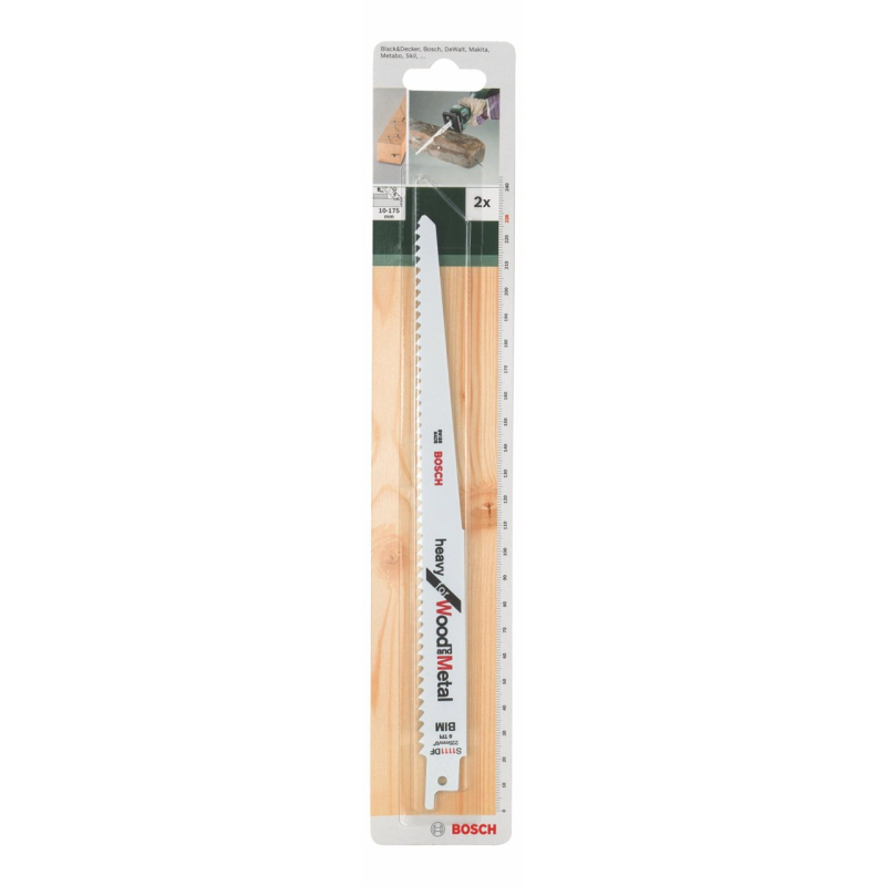 Bosch Outillages 2609256712 BIM - S 1111 DF Lame de scie sabre pour travaux difficiles dans le bois et le métal épaisseur 10-175