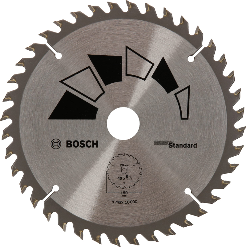 Bosch 1x Lame de Scie Circulaire Standard (pour Bois, Ø 150 x 2.2/1.5 x 20/16 mm, 40 Dents, ATB, avec 1x Bague de Réduction 16 m