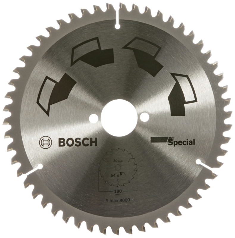 Bosch 1x Lame de Scie Circulaire Special (pour Bois, Métaux non ferreux, Plastique, Ø 190 x 2.5/1.8 x 30 mm, 54 Dents, FT, Acces