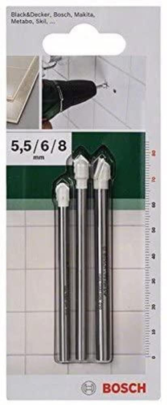 Bosch Outillages 2609255590 Forets céramique, Gris, Set de 3 Pièces