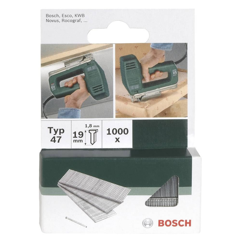 Bosch Outillages 2609255813 Set de 1000 clous d'agrafage Type 48 Longueur 14 Tête Largeur 1,8 mm Epaisseur 1,45