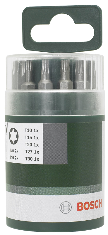 Bosch Outillages 2609255976 Set de 9 embouts de vissage courts qualité standard avec porte-embout Torx 10/15/ 20/25/ 25/27/ 30/4