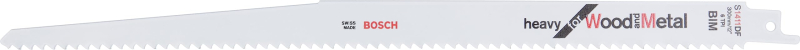 Bosch Outillages 2609256713 BIM - S 1411 DF Lame de scie sabre pour travaux difficiles dans le bois et métal épaisseur 10-250 mm
